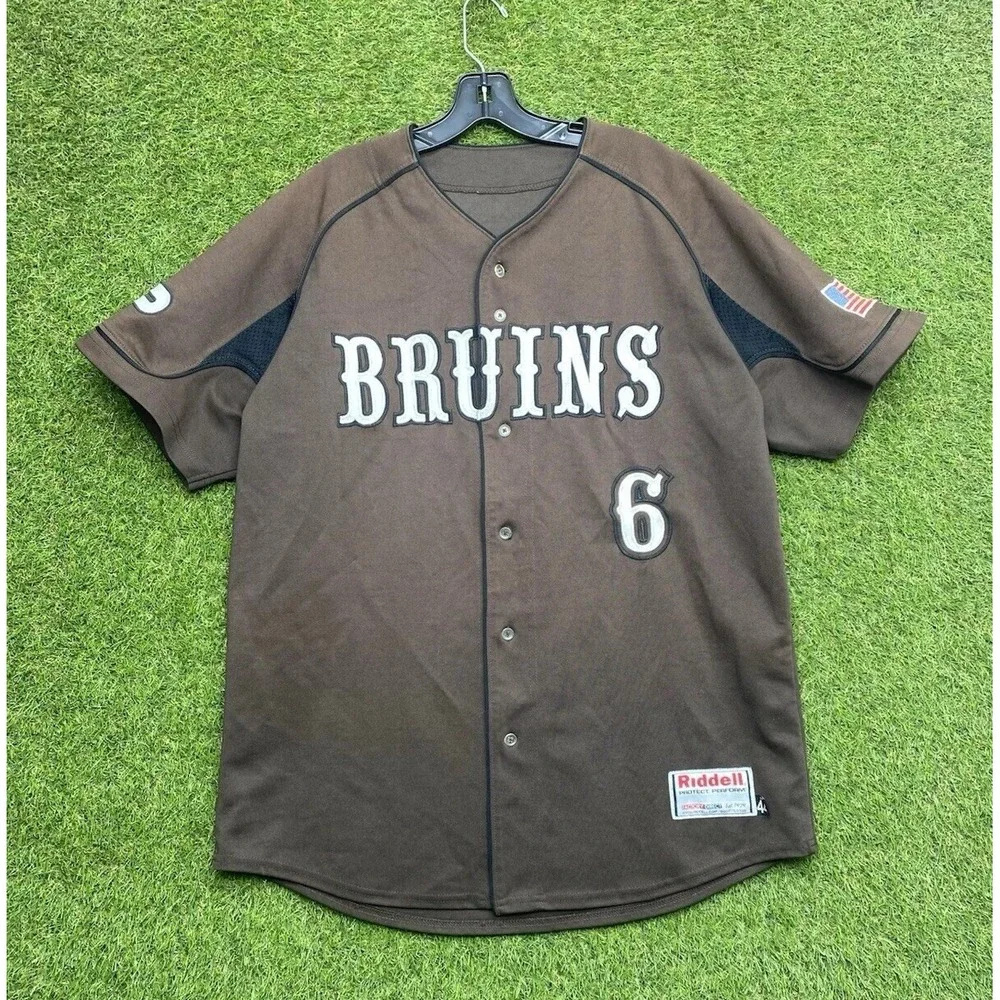 Vintage UCLA Bruins Stitched Baseball Jersey Mens 44 Brown Riddell #9 90s